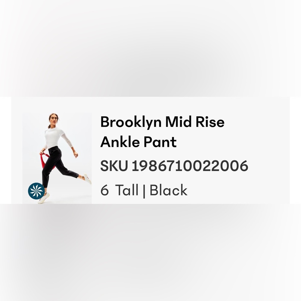 Athleta Brooklyn Mid Rise ankle pants tall size 6, black - Picture 13 of 15